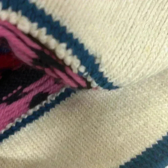Vintage Murray Merkley 100% wool hat. colorful, whimsy, pom pom beanie. - Picture 6 of 7